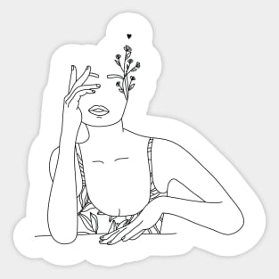 Floral Woman Sticker
